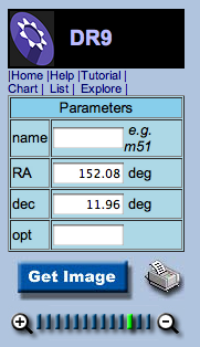 Navigate tool parameters box for Regulus
