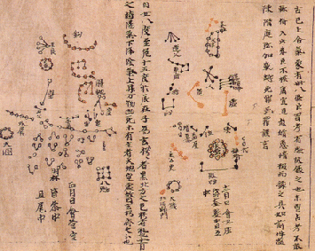 An ancient Chinese star chart A picture of an ancient Chinese star chart